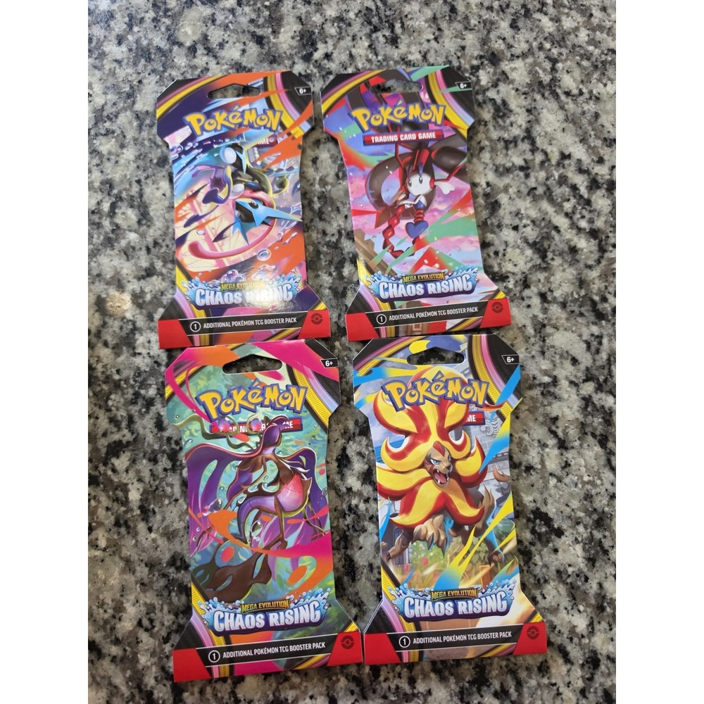 Pokémon TCG Chaos Rising Mega Evolution Booster Pack Factory Sealed  -4 Packs - Picture 9 of 11